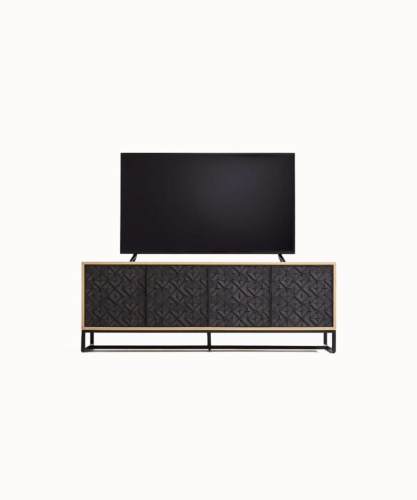 Elevated Media Cabinet Floor Friendly Glides